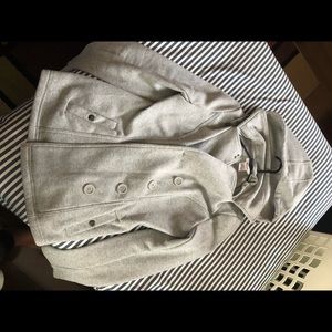 Gray cotton pea coat